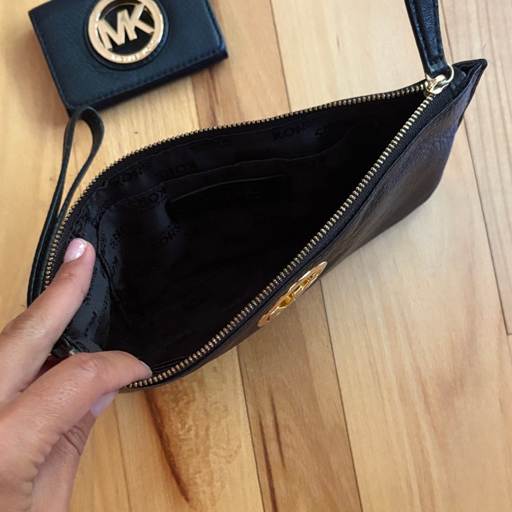 Michael Kors Black and Gold Wristlet Set - Picture 2 of 5